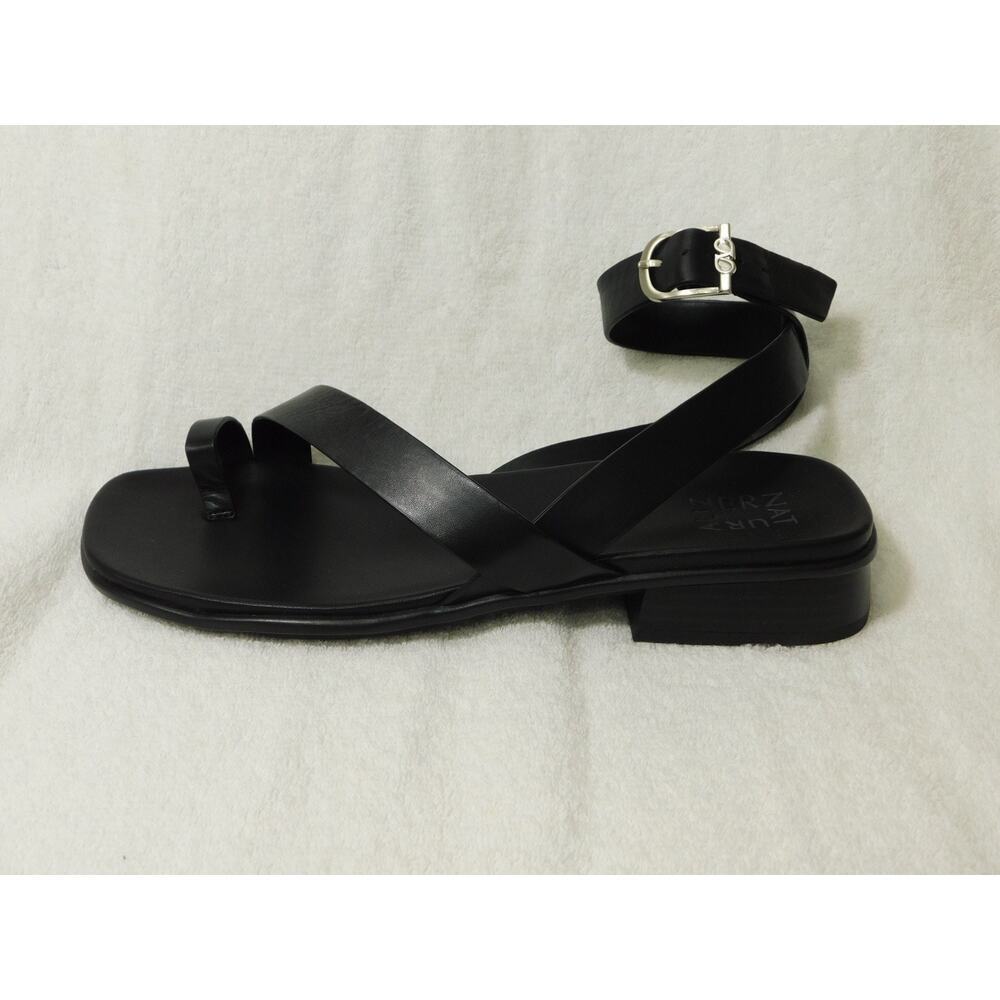 W625 Naturalizer Black Birch Ankle Straps Leather Sandals Size 10 M